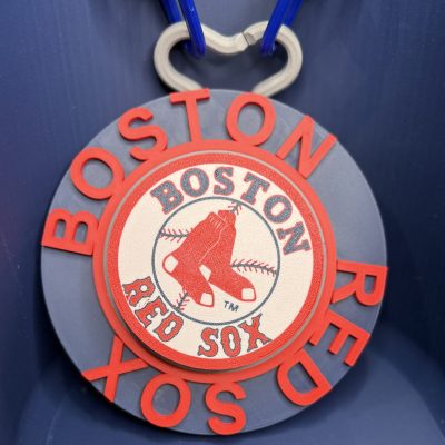 MLB spinner necklace 3D printed sample in Boston Red Sox design