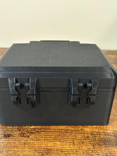 Plain black custom stash box with latch