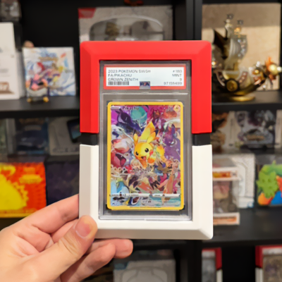 Pokéball-style PSA slab display frame for Pokémon cards