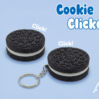 Black-and-white sandwich cookie clicker fidget by AstroDex