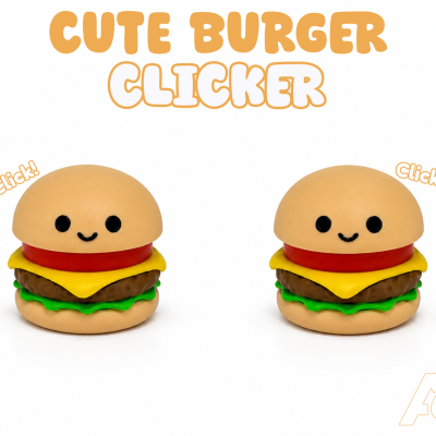 Cute burger clicker fidget toy