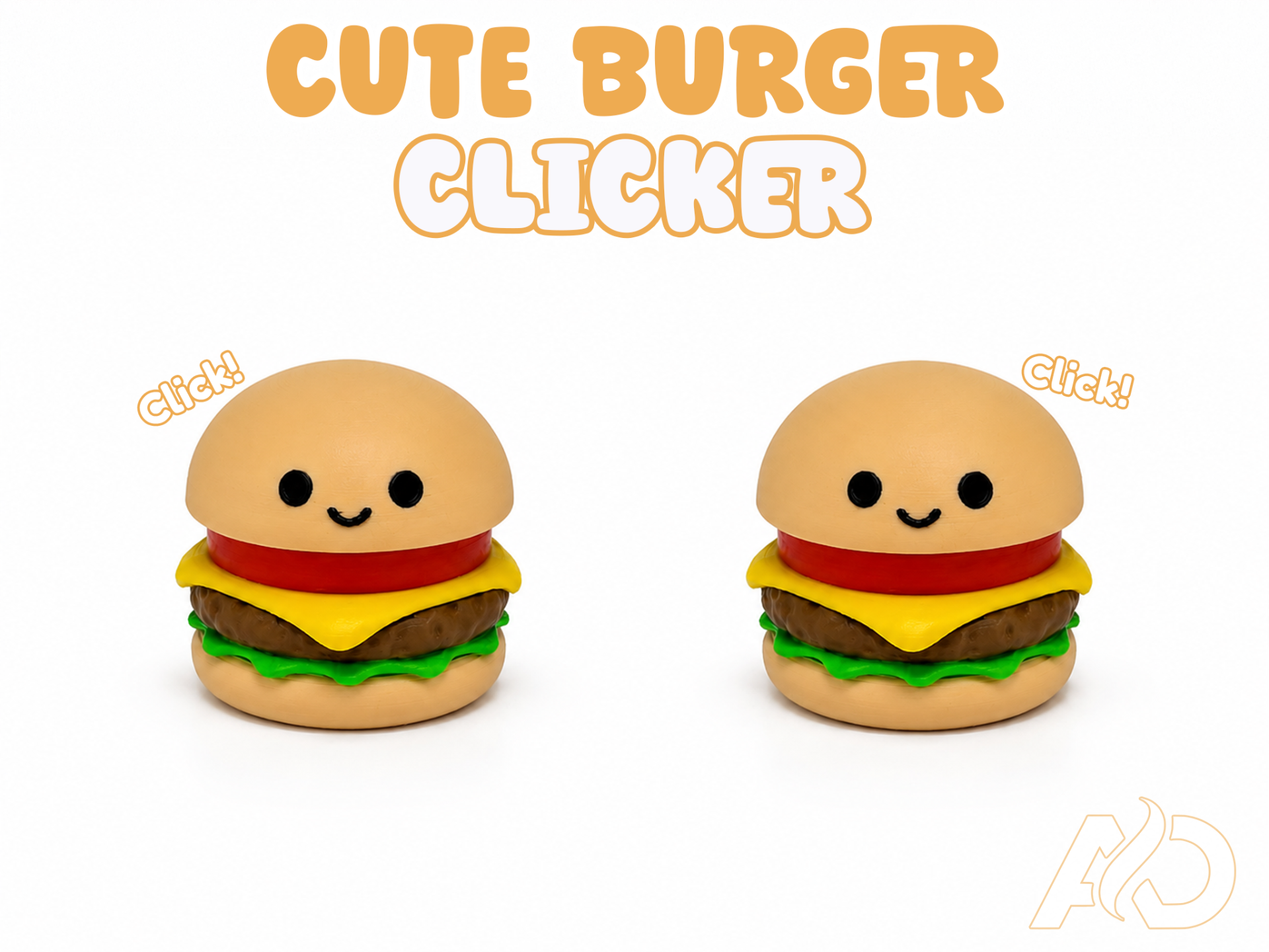 Cute burger clicker fidget toy