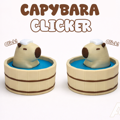 Capybara in a Japanese hot spring mechanical-switch clicker fidget