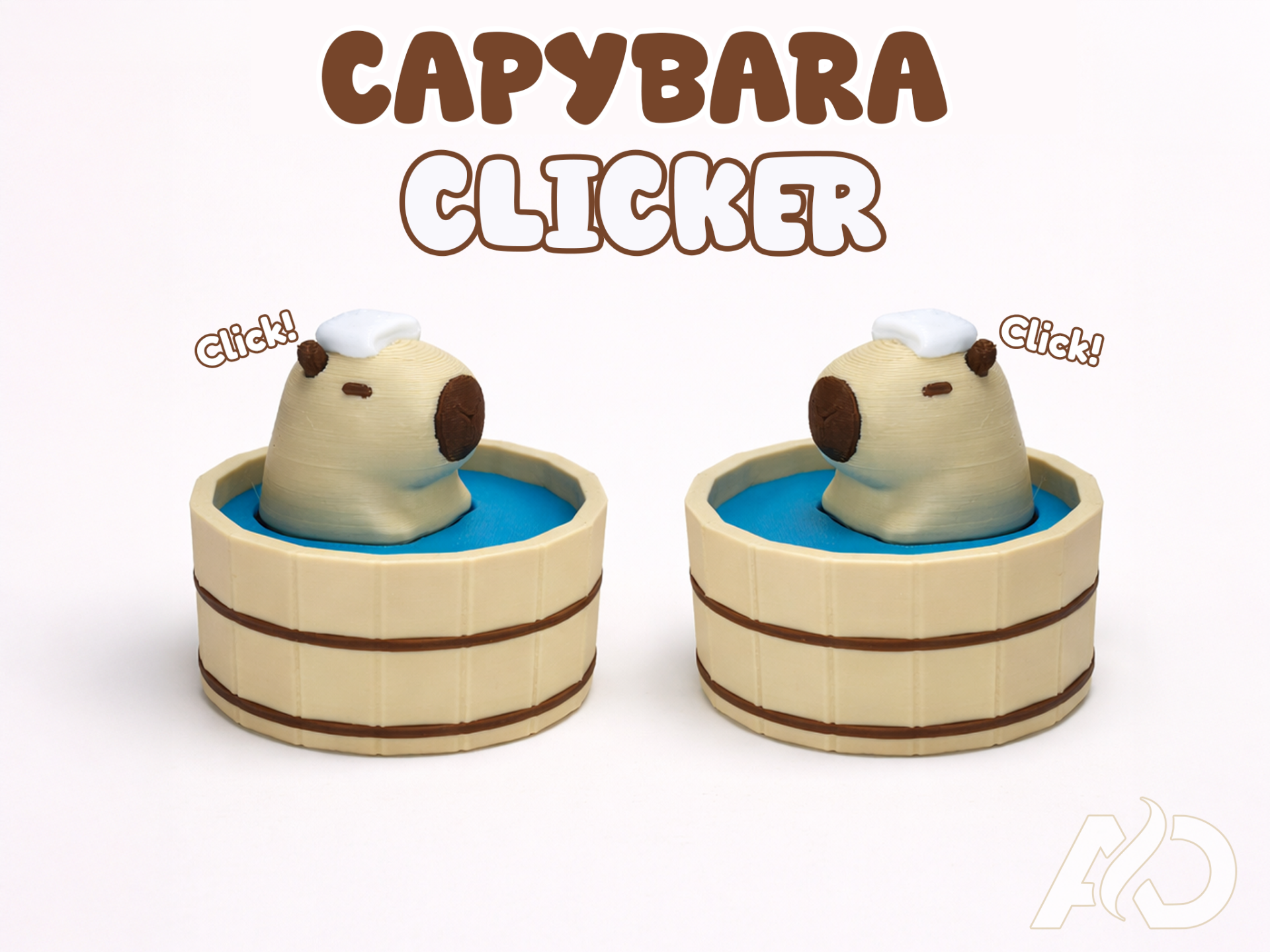 Capybara in a Japanese hot spring mechanical-switch clicker fidget