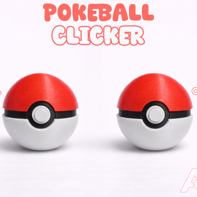 Red, white, and black Pokeball-style mechanical switch clicker