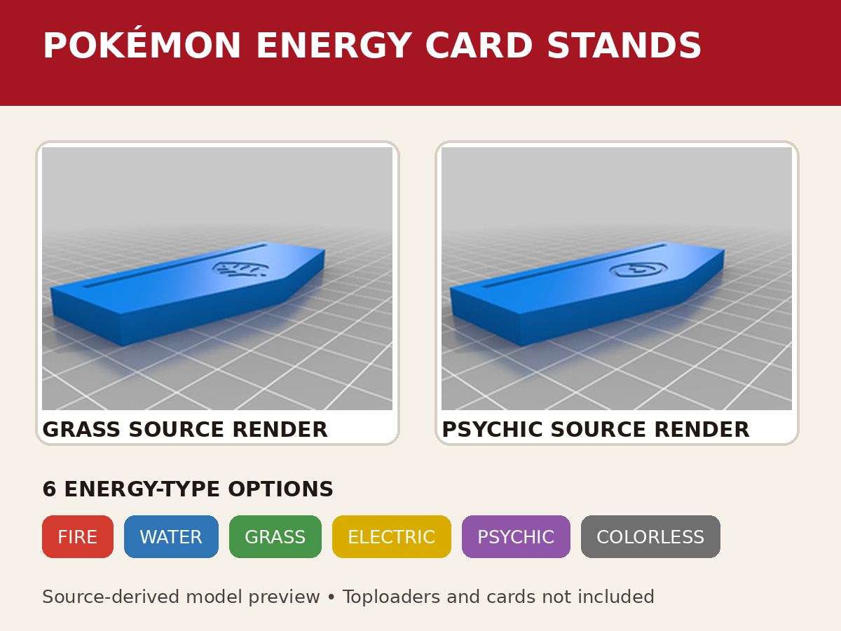 Pokémon Energy card stands source renders with six available Energy-type options