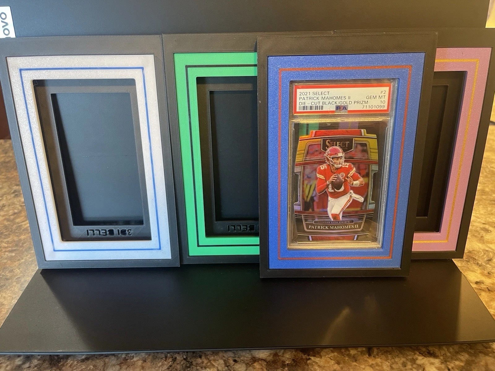 PSA magnetic card display frame in multiple color combinations